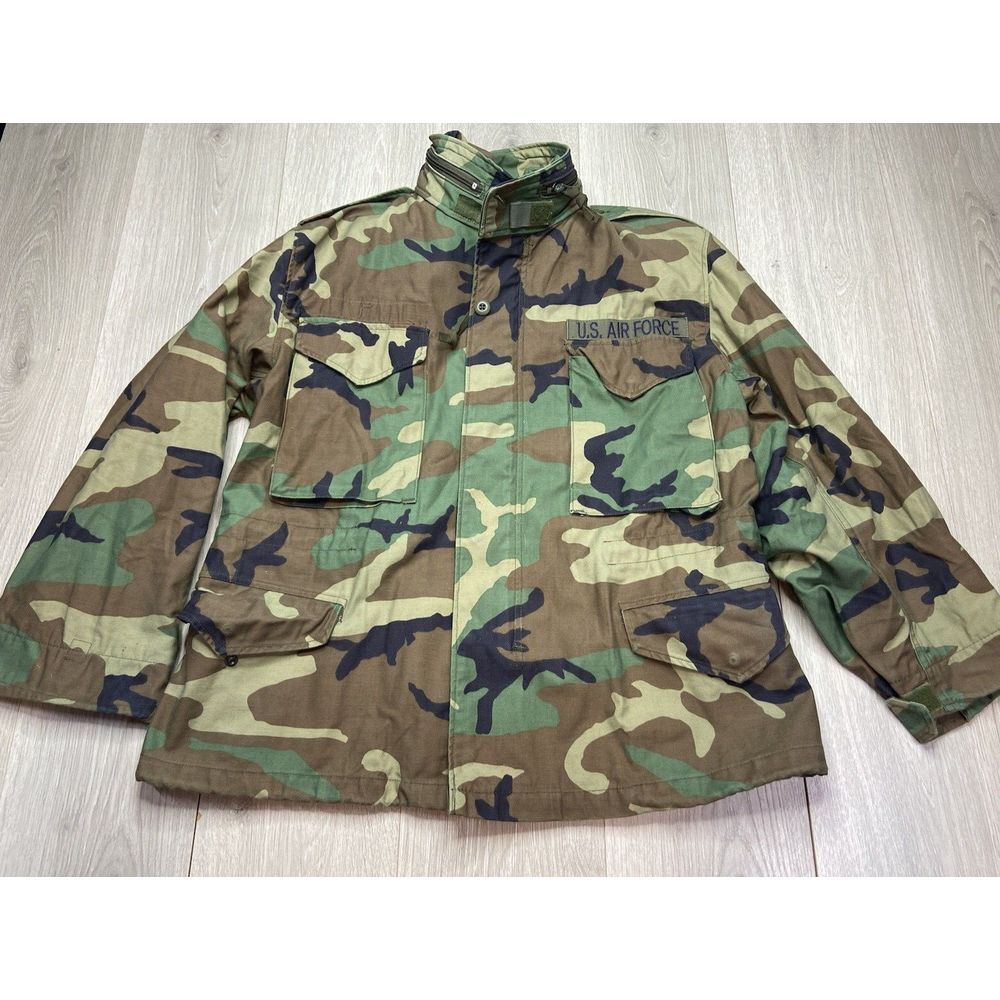 US Military Jacket Medium X Short Woodland Camo Cold Weather Field BDU Army 1996